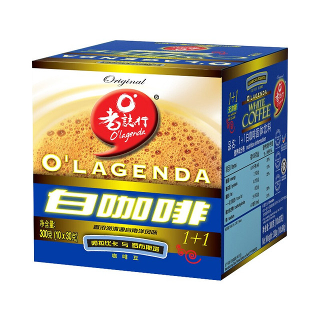 88VIP：老志行 O'LAGENDA 白咖啡1+1无糖速溶 300g 1x10x30g