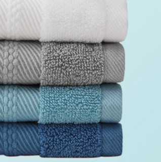 Purcotton 全棉时代 轻时光系列 毛巾套装 4条装 34*35cm 45g 白+灰+湖绿+蓝