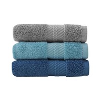 Purcotton 全棉时代 轻时光系列 毛巾套装 3条装 32*70cm 90g 灰+湖绿+蓝