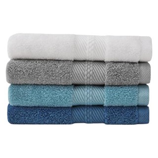 Purcotton 全棉时代 轻时光系列 毛巾套装 4条装 34*35cm 45g 白+灰+湖绿+蓝