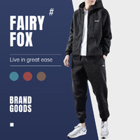 FAIRY-FOX 新款潮休闲运动卫衣男套装搭配两件套男式套装