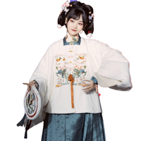 六仙书阁 明制汉服 狮柿如意 女士方领大袖补服 白色 M