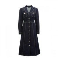 ONLY 女士中长款连衣裙 121442005J36 洗水牛仔蓝 XL