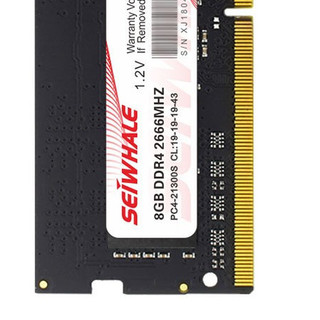 SEIWHALE 枭鲸 DDR4 2666MHz 笔记本内存 普条 黑色 8GB