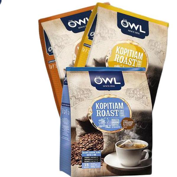 OWL 猫头鹰 袋泡咖啡组合装 3口味 400g*3袋（少糖+淡奶味+原味）