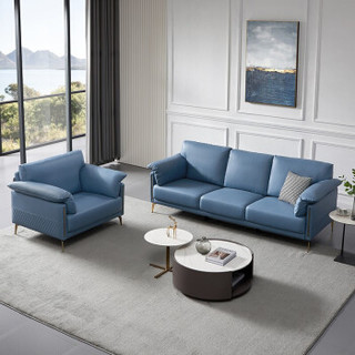 芝华仕 都市科技布沙发 现代轻奢客厅家具组合沙发中小户型 布艺2021 天青蓝三人位 15天内发货
