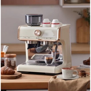 马克西姆咖啡机 Barsetto百胜图意式咖啡机家用小型研磨一体半自动二代 墨绿色 马克西姆