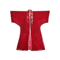 衔泥小筑 改良 宋制汉服 映芙蓉 女士直领对襟长衫 芙蓉红 M