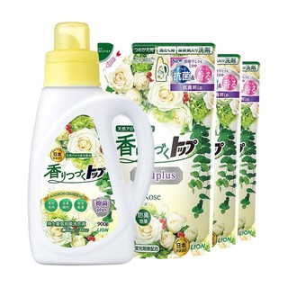 LION 狮王 香氛柔顺抑菌洗衣液 900g+710ml*3袋 香槟玫瑰