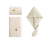 SANLI 三利 蓝月系列 3456+8456+H051 毛巾浴巾套装 3件套  阳光棕