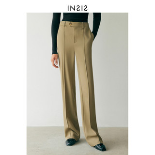 INSIS FEMME 宽松直筒长裤女秋季新款时尚小众设计显瘦拖地休闲裤
