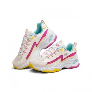 SKECHERS 斯凯奇 D'lites 4.0 女子休闲运动鞋 896024/NTMT 粉白黄 37.5