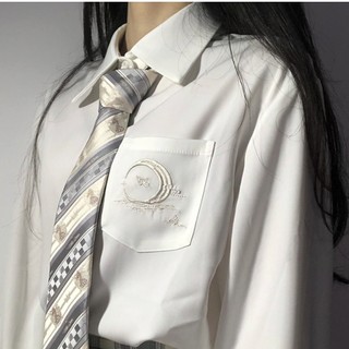 神仙club 月下鹤 JK制服 西式制服 女士长袖衬衫 奶白色