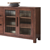 YESWOOD 源氏木语 鹿特丹系列 H28Q04/Y2977 简约三门餐边柜 胡桃色 1.5m 玻璃门款