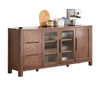 YESWOOD 源氏木语 鹿特丹系列 H28Q04/Y2977 简约三门餐边柜 胡桃色 1.8m 玻璃门款