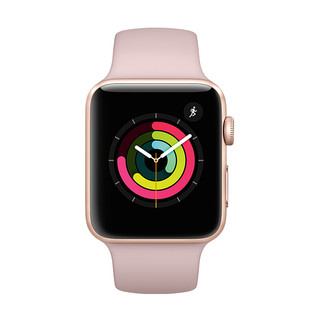 Apple 苹果 Watch Series 3 智能手表 42mm GPS版 金色铝金属表壳 粉砂色运动型表带 (GPS、心率、运动)
