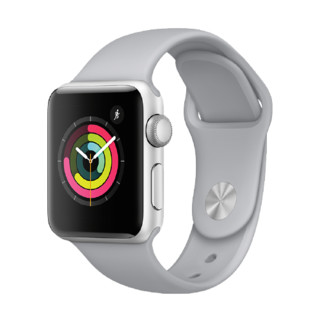 Apple 苹果 Watch Series 3 智能手表 42mm GPS版 银色铝金属表壳 云雾灰色运动型表带 (GPS、心率、运动)