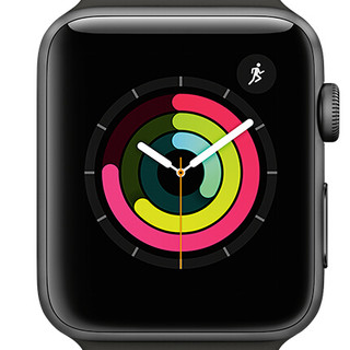 Apple 苹果 Watch Series 3 智能手表 42mm GPS版 深空灰色铝金属表壳 灰色运动型表带 (GPS、心率、运动)