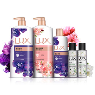 LUX 力士 香氛沐浴乳套装 (幽莲魅肤1kg+350g+焕亮粉樱香1kg+小苍兰100g*2)