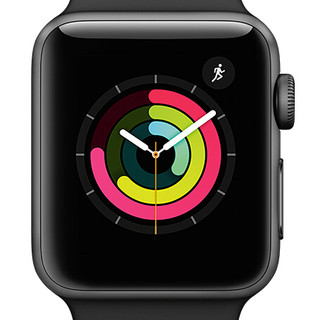 Apple 苹果 Watch Series 3 智能手表 42mm GPS版 深空灰色铝金属表壳 黑色运动型表带 (GPS、心率、运动)