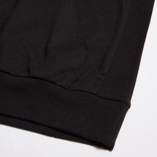 黑标宽松卫衣男女同款印花连帽套头衫针织运动卫衣 XS 黑色/欧码