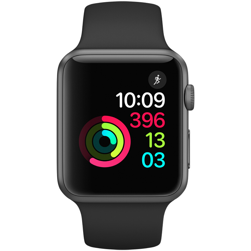 Apple 苹果Watch Sport Series 1 智能手表42m 深空灰色铝金属表壳黑色