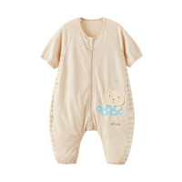 Wellber 威尔贝鲁 婴儿彩棉七分袖分腿睡袋 透气网眼款