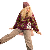 ELF SACK 妖精的口袋 X 22色IP 女士圆领针织衫 1040_AL2360 酱紫的鸭 M