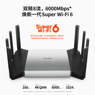 AX6000双频千兆路由器WiFi6智能游戏路由XDR6080易展Turbo版