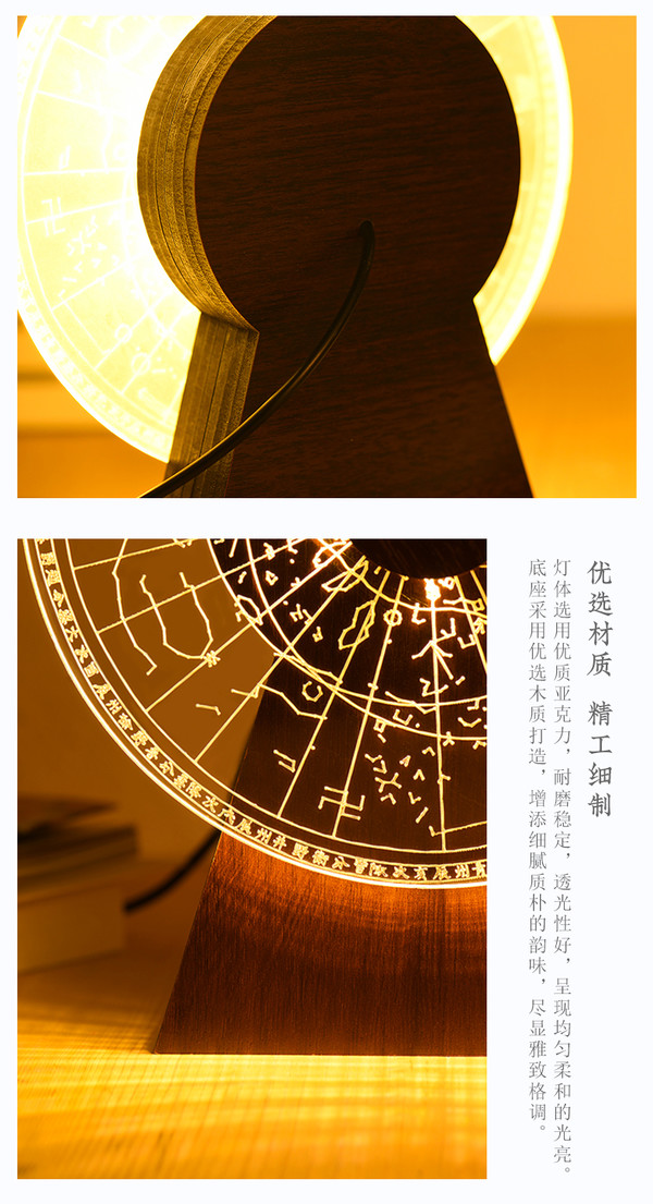 中国国家博物馆 斗转星移有线小夜灯 16x19.2x4.5cm 创意国风led氛围灯 生日礼物