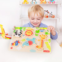 Fisher-Price 木质动物立体积木拼图拼板儿童宝宝幼儿玩具早教益智男女孩