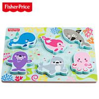 Fisher-Price 木质动物立体积木拼图拼板儿童宝宝幼儿玩具早教益智男女孩