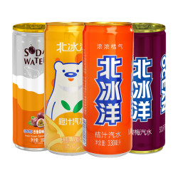 北冰洋原味苏打水330ml6听橙汁330ml6听