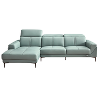 QuanU 全友 102582B-1 轻奢真皮沙发 3+转正 灰蓝绿