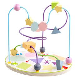QZM 巧之木 木制儿童绕珠串珠水果数字形状婴幼儿益智早教具礼物趣味玩具