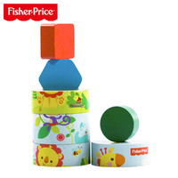 Fisher-Price 形状分类层层套塔大块积木木质层层叠玩具 宝宝益智早教玩具