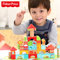 Fisher-Price 儿童40粒 积木益智动脑玩具女孩男孩宝宝1-3岁拼装玩具