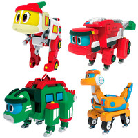 LDCX 灵动创想 帮帮龙儿童变形玩具全套装恐龙探险队出动男孩霸王龙基地