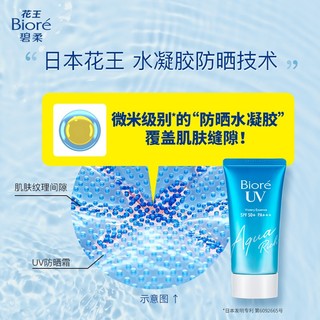 Biore碧柔防晒霜水感凝露保湿防晒乳液SPF50+PA++++全身面部女清爽隔离 防晒50g