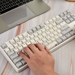 NIZ 宁芝 X87 87键 2.4G蓝牙 多模无线静电容键盘 白色 无光