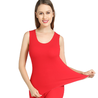 J.G.BINGXIONG 极光冰熊 女士保暖背心 21-812 双面磨毛德绒款 红色 M