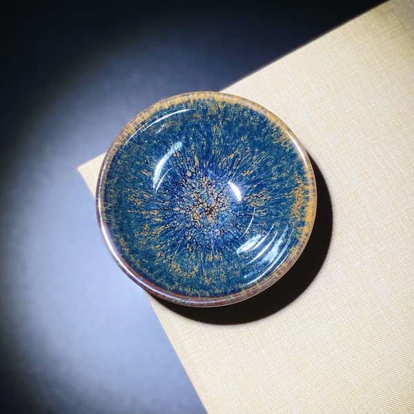 墨羽百花建盏 9.0x4.6cm 正宗铁胎 经典百花升级釉面