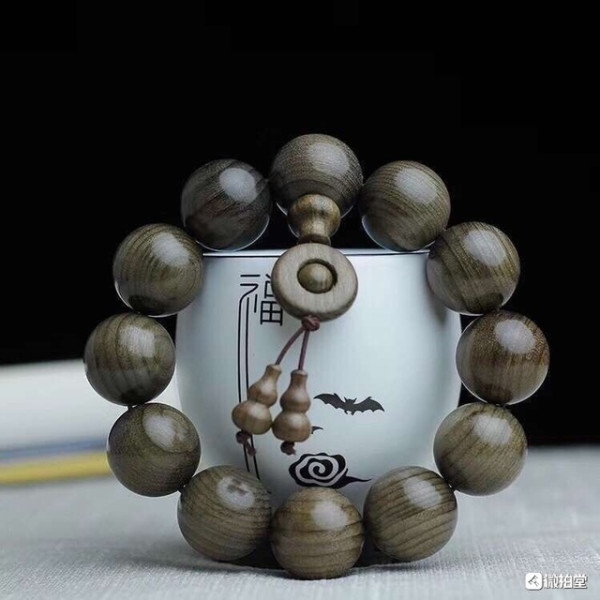 阴沉木佛珠手串20cm养生护身招财纳福