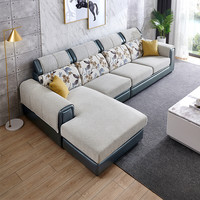 QuanU 全友 102127 简约皮艺沙发 1+3+转正