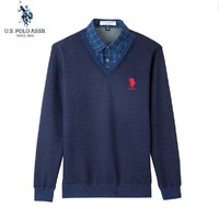 黑卡会员：U.S. POLO ASSN. 男士假两件针织衫