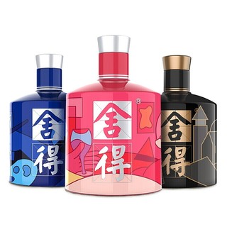 舍得 艺术舍得 致敬大师 蓝粉黑组合 52%vol 浓香型白酒 100ml*3瓶 组合装