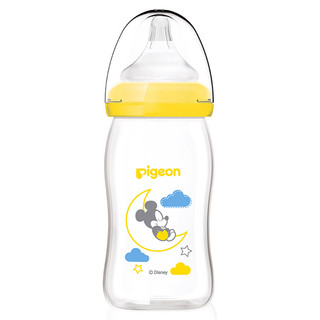Pigeon 贝亲 Disney自然实感系列 AA137 玻璃彩绘奶瓶 160ml 米奇宝宝安睡款 0月+