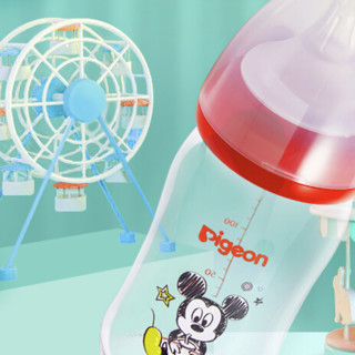 Pigeon 贝亲 Disney自然实感系列 AA138 玻璃彩绘奶瓶 160ml 米奇宝宝时尚款 0月+