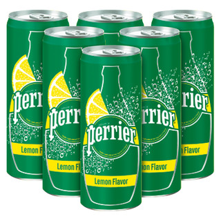 perrier 巴黎水 充气天然矿泉水 柠檬味 250ml*30听