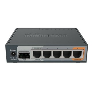 MikroTik hEX S/RB760iGS全千兆5口电口1口光口POE路由器 弱电箱 hEX S/RB760iGS